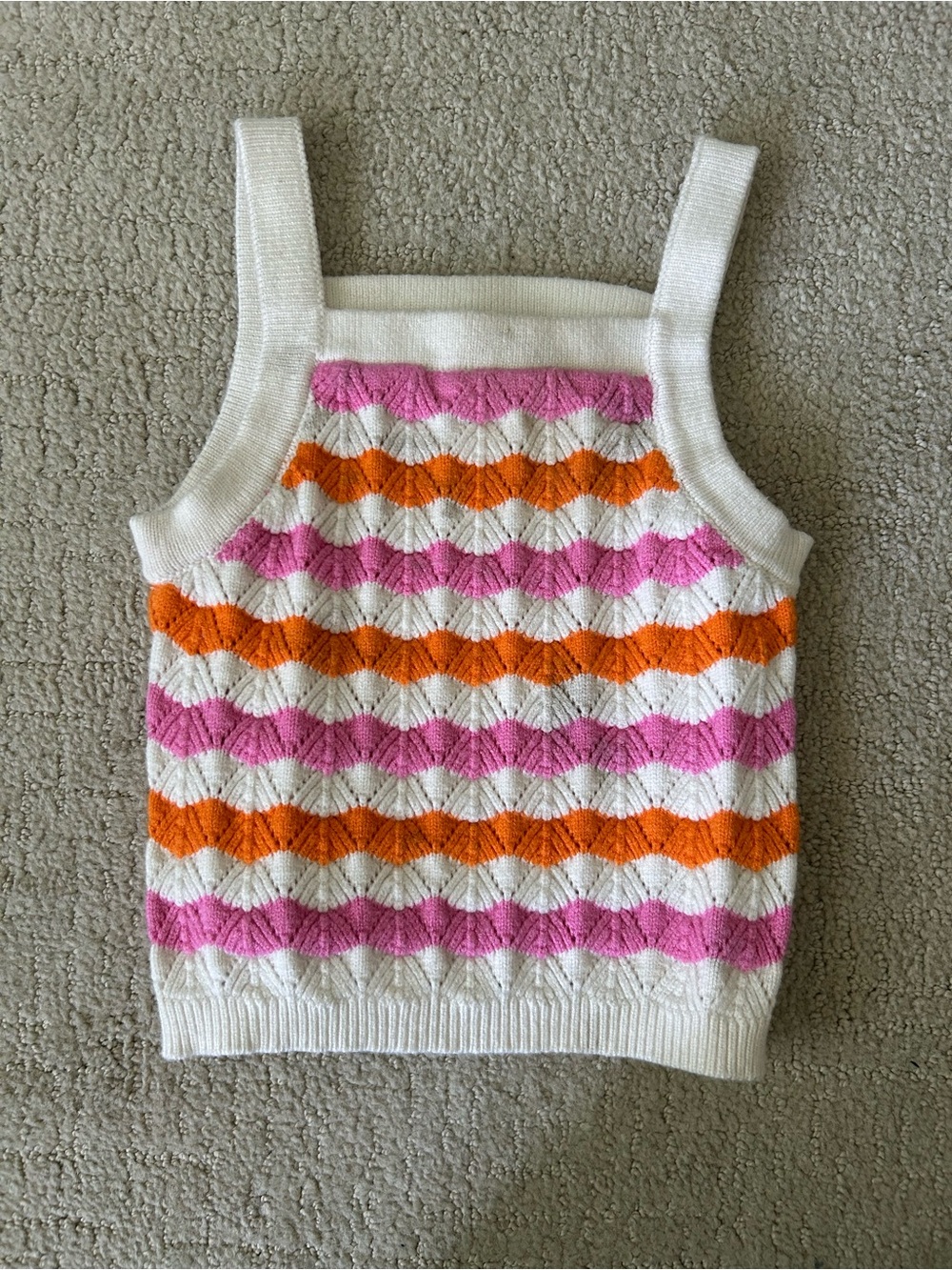 Toddler girl Rare Editions knit tank summer pink orange 3T